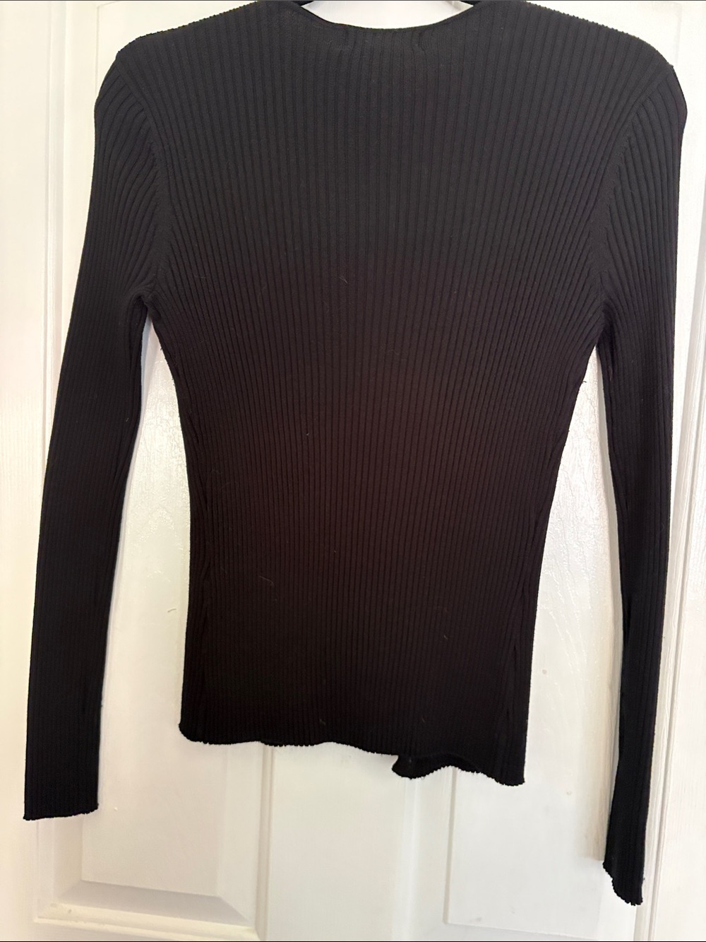 august silk Black Ribbed Slim Button-Front Cardigan - Picture 3 of 5
